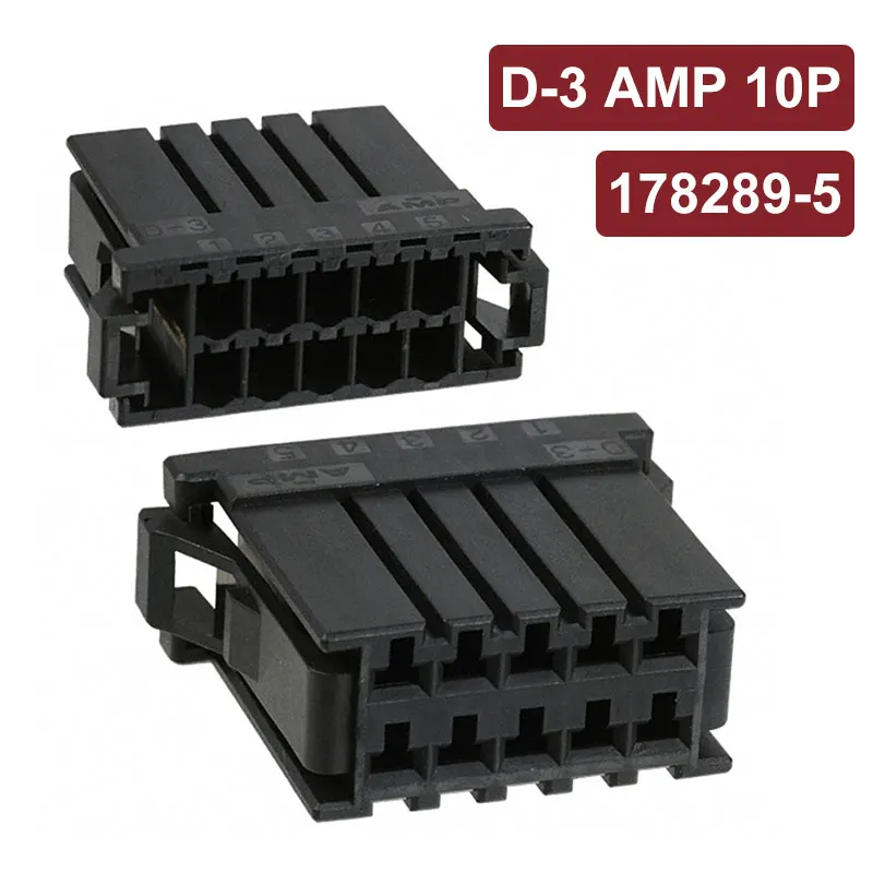 

D-3 AMP 10P Connector 178289-5 Black Plug-in Components Spacing 3.81mm Shell with Pins 10 Sticks RV 0.75 Square 20cm Copper Wire