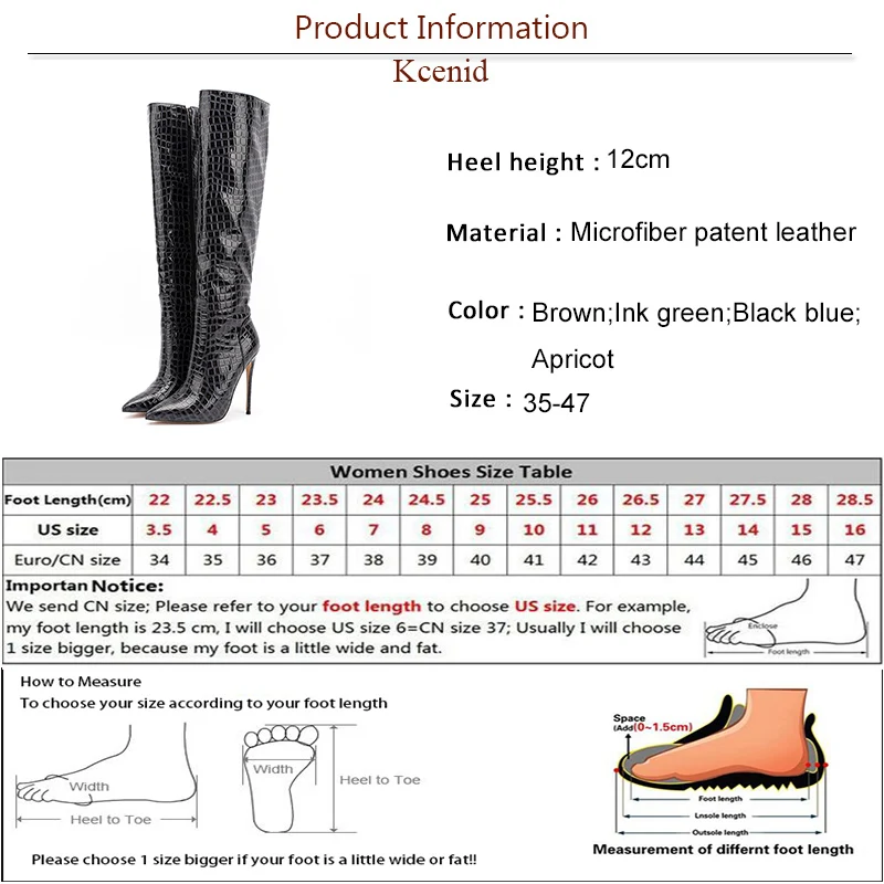 Kcenid New Solid Stone Pattern Pointed Toe Winter Boots For Female Thin High Heel Knee-high Boots Handmade Elegant Shoes Women