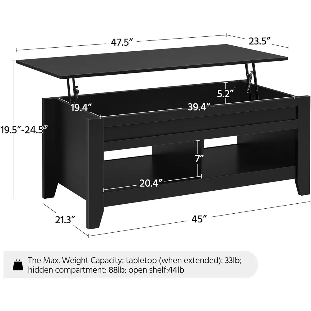 Zestaw stolików Yaheetech: stolik kawowy 121 cm i 2 stoliki boczne, stolik kawowy z podnoszonym blatem i schowkiem oraz 3-poziomowy stolik pomocniczy z schowkiem.