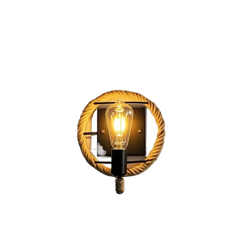 Hemp Rope Wall Lamp Retro Industrial Style Creative Country Restaurant Coffee Shop Bar Aisle Wall Lamp Decorative Lamp