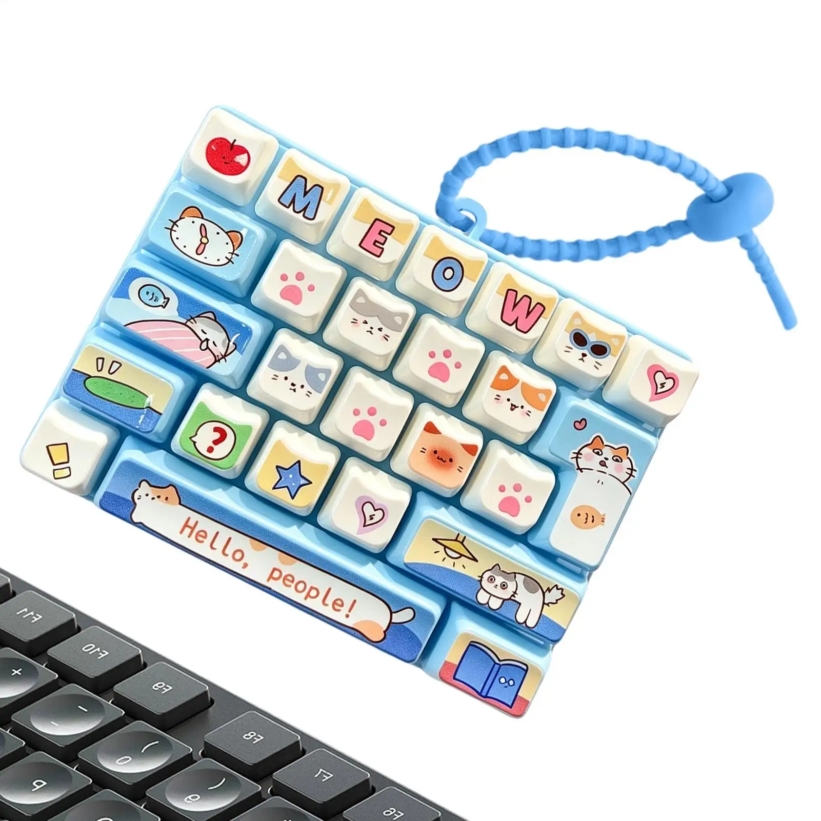 Keyboard Clicker Fidget Sensory Fidget Toy Backpack Pendant Keyboard Bag Charm For Kids Teens Adults Students Travelers Home