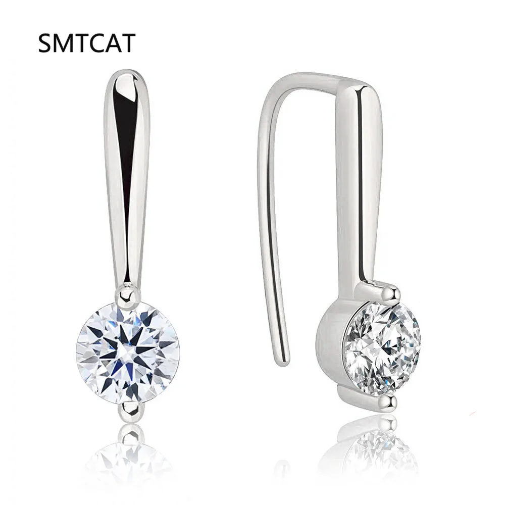 4mm 0.3ct Moissanite Earring for Women ohrringe silber 925 Sterling Silver Climber Earrings Daily Life Fine Jewelry Oorbellen