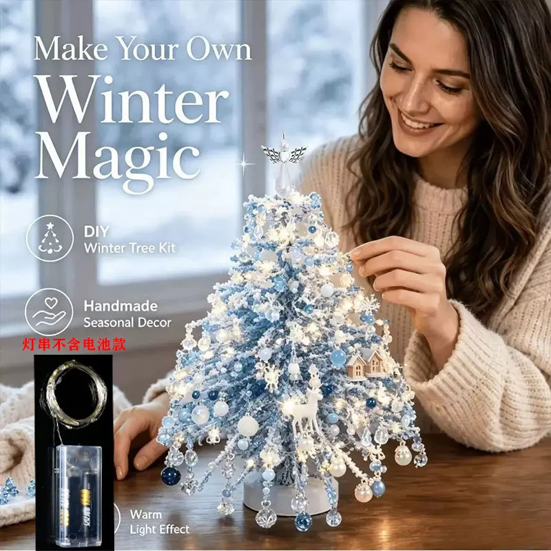DIY Beaded Christmas Tree Kit Handmade Creative DIY Beading Project Set 3D Crystal Bead Holiday Craft Set for Women Men Home