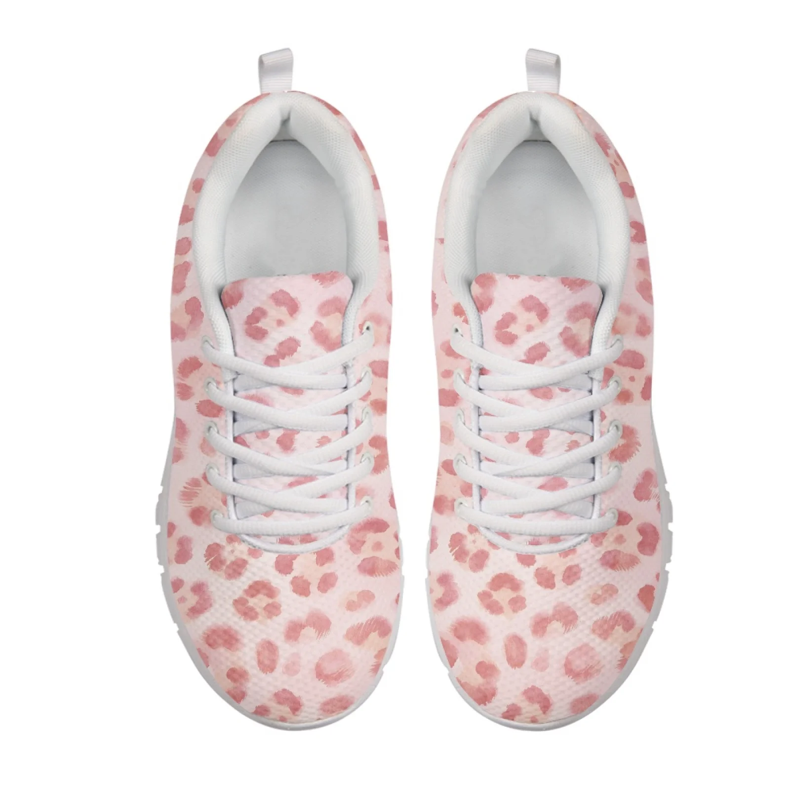 Coloranimal Pink Leopard Walking Sneakers Sports Trainers for Womens Lightweight Athletic Shoes