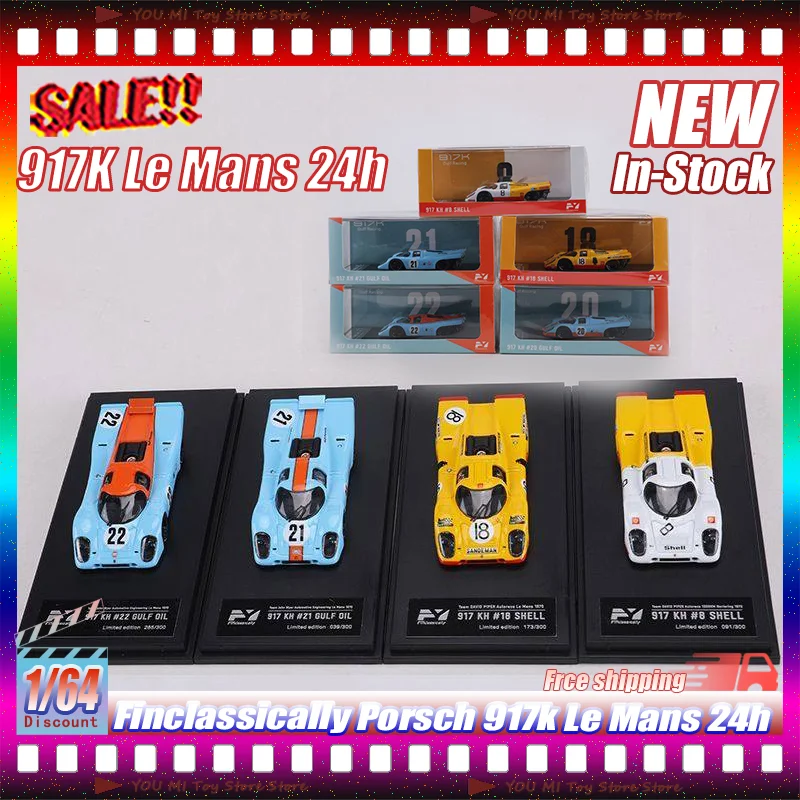 

1:64 Finclassically Porsch 917k Le Mans 24h Endurance Race Car Alloy Diecast Simulation Model Gulf Oil Shell Limited Edition Toy