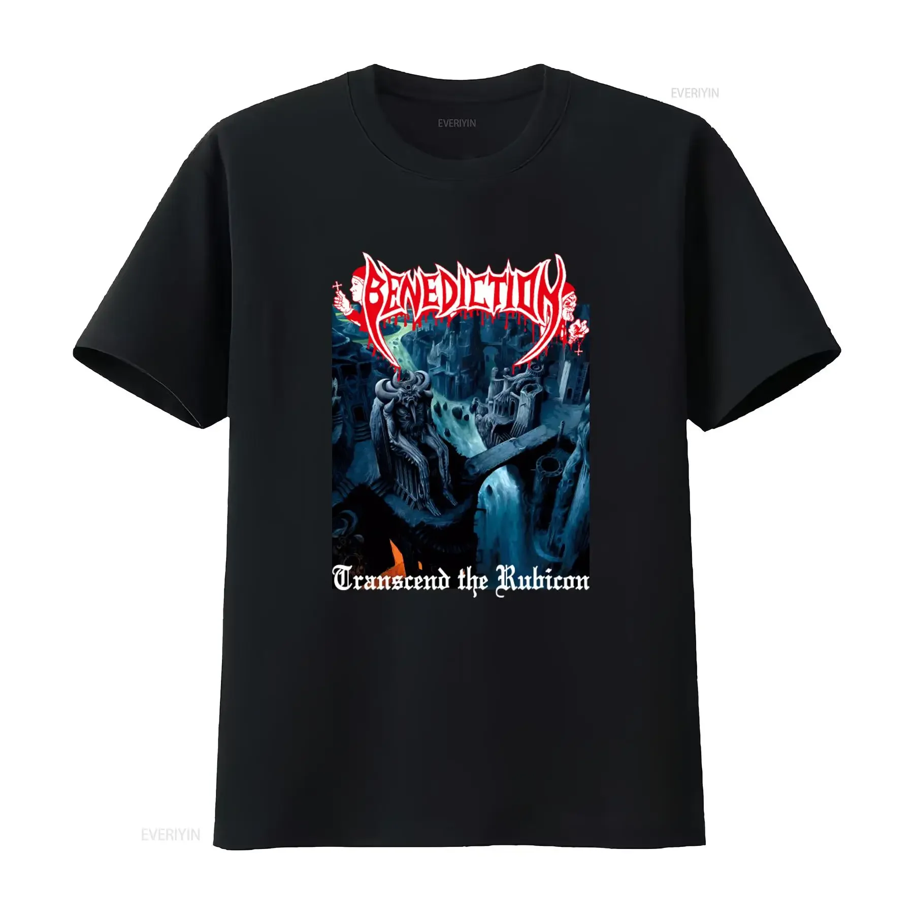 Benediction Transcend Rubicon Death Metal Band T Shirt Unique Design for Fans vintage Washed Stretched Breathable Casual