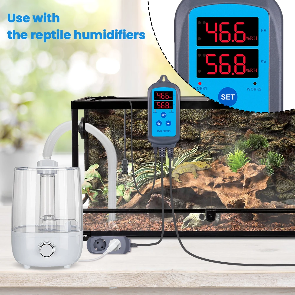 INKBIRD IHC-200/IHC-200-Wifi-Feuchtigkeitsregler, intelligente App-Steuerung, Dual-Digitalanzeige, Hygrometer-Buchse mit hohem und niedrigem Alarm – Detail 11