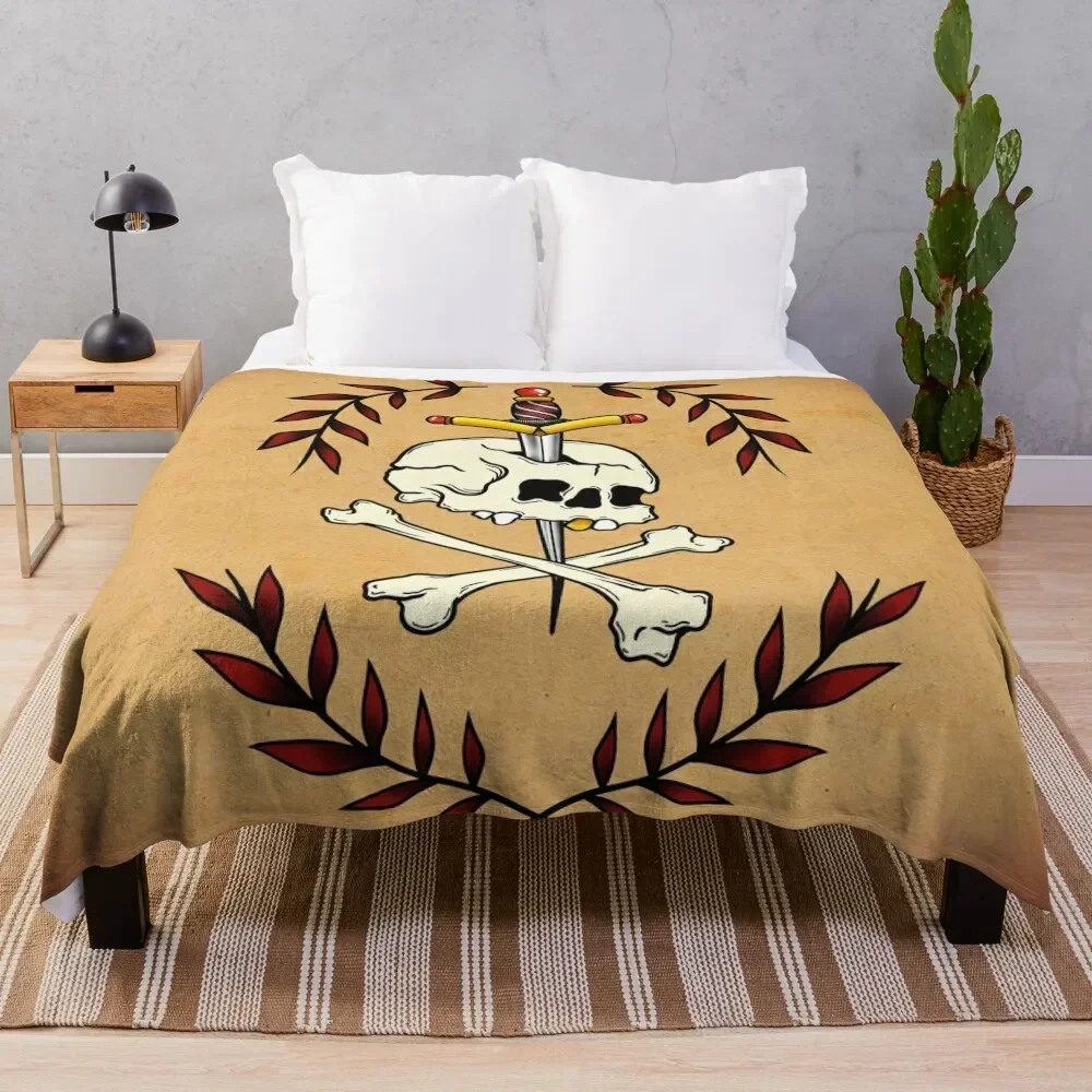 

Skull & Dagger Throw Blanket For Sofa Thin Flannel Thermal Blankets