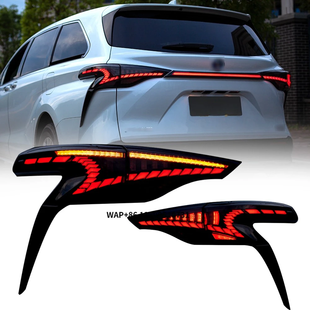 Upgrade Modified Rear Lamp High Performance LED Taillight Black for -sienna Taillamp
