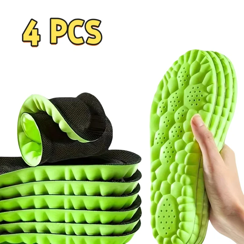 

4 шт. 4D стелька для бега, супер мягкие стельки для спортивной обуви для ног, корзины для обуви, подошва для свода стопы, ортопедические вставки унисекс