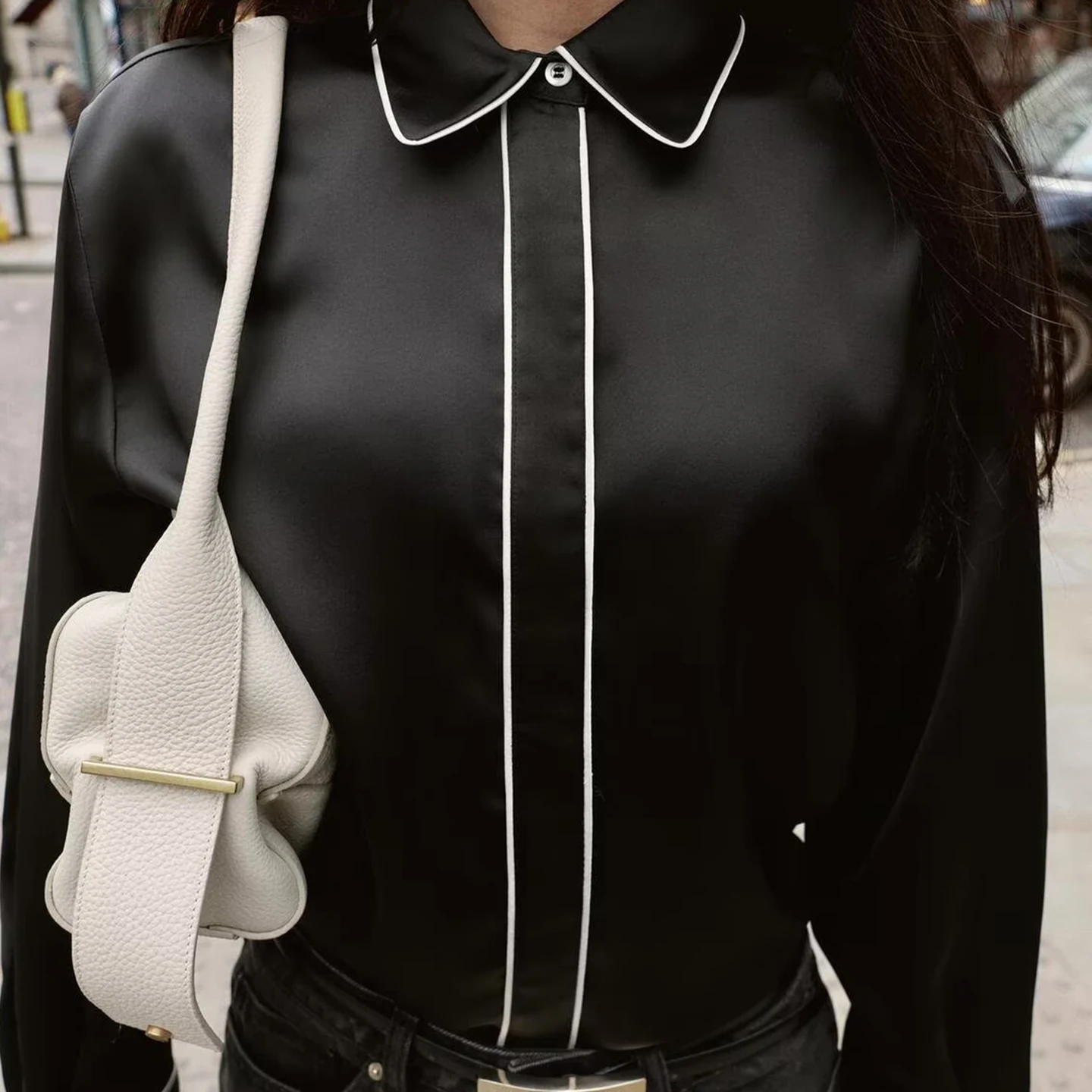 Z Abbigliamento da lavoro da ufficio casual lungo Sve Busin da donna in raso di seta sciolto color irt