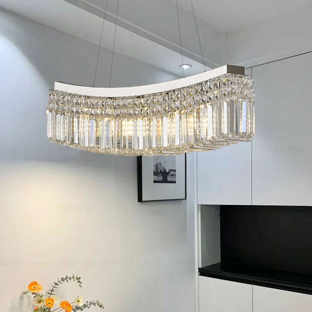 

Modern Crystal Chandelier Wave Crystal Lamp Living Room Decoration Long Island Cristal Light Fixtures