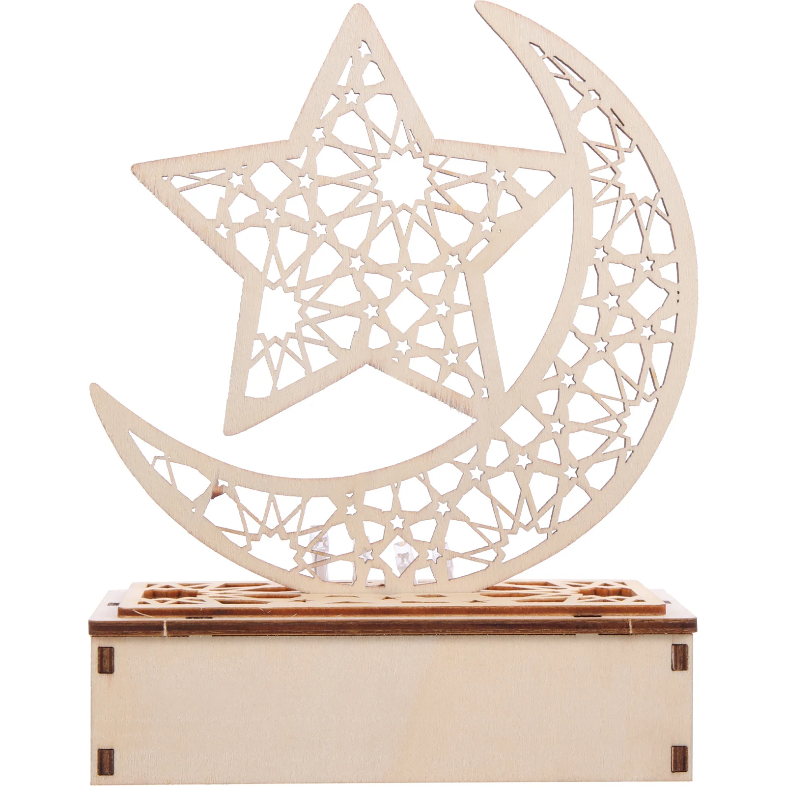 木製ムーンランプ ラマダン スターライト ホームデコレーション イード・ムバラク装飾 イスラム装飾 木製ナイトライト