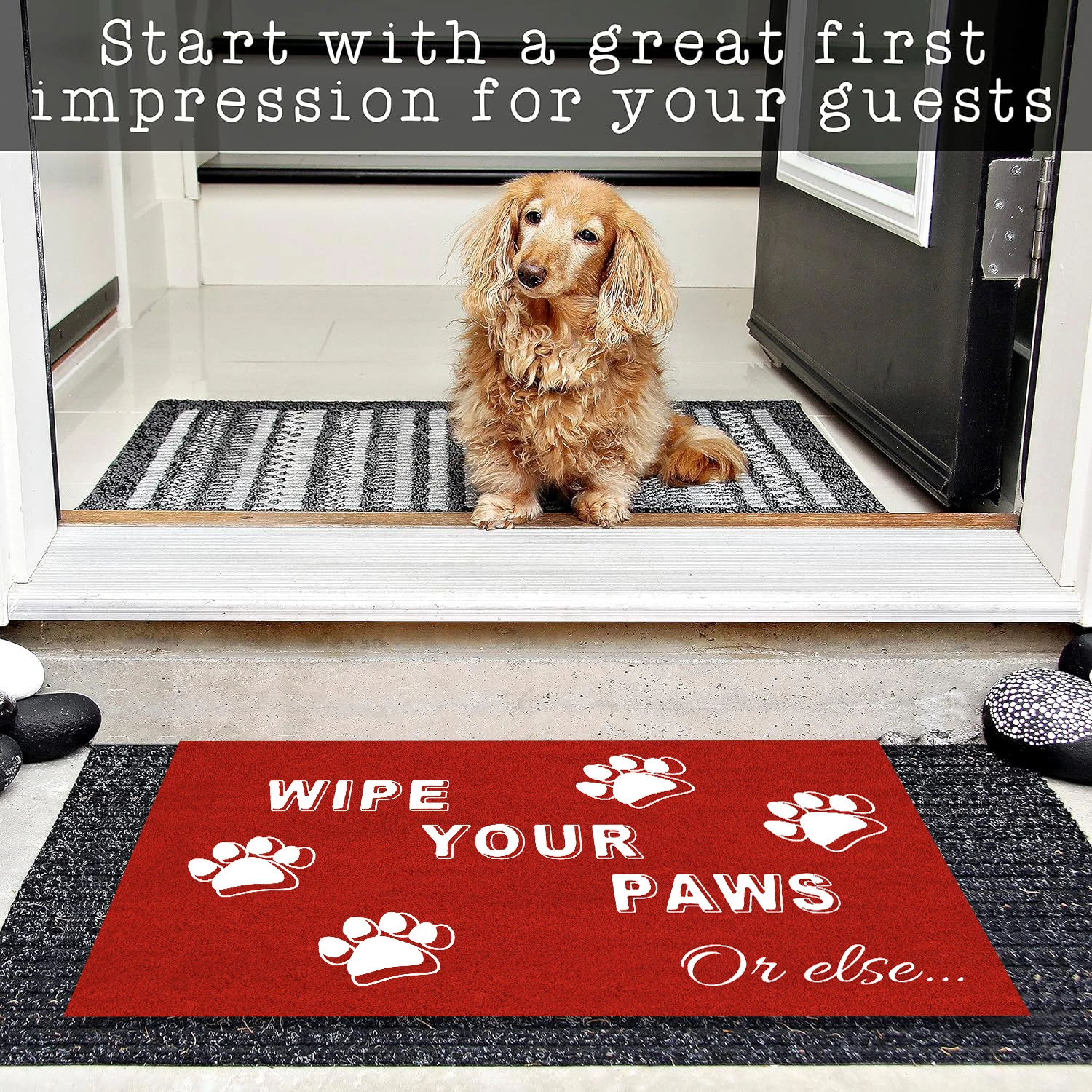 مسح الكفوف الخاصة بك الأحمر ممسحة القط الكفوف المطاط الحمام المطبخ حصيرة حديقة باب المرآب الكلمة حصيرة عدم الانزلاق السجاد مدخل البساط #5