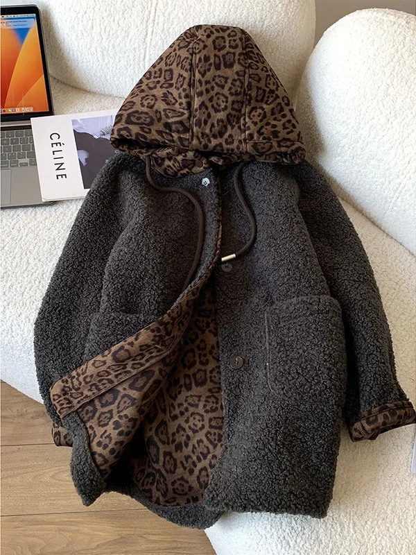 

plus Size Women's Coat M300 Pou Plu Lined Hooded Fur Jaet Korean Sle Commute Long Sve round Ne Single Button