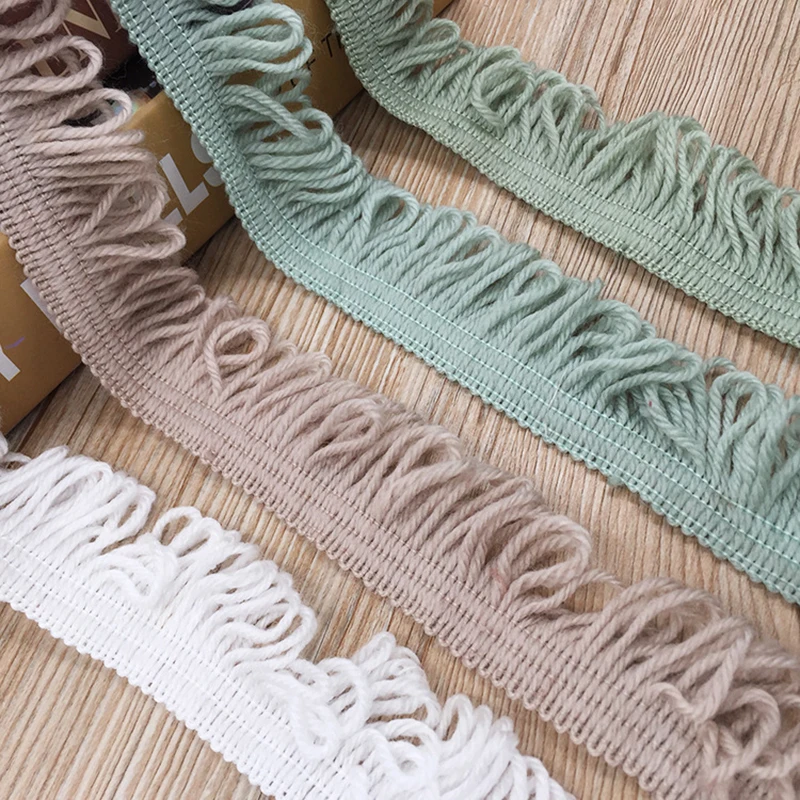 Cotton Lace 40CM Knit Tassel Fringe Trim Lace Ribbon Fabric Embroidered Applique Sewing Craft Wedding Clothes DIY Accessories