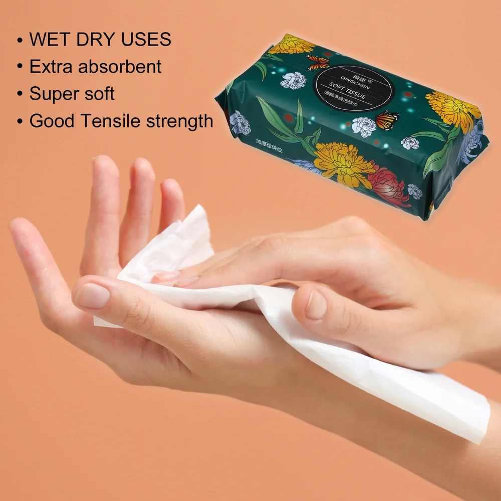 حزمة من 50 مناشف وجه للاستعمال مرة واحدة، مناديل مكياج قطنية فائقة النعومة للاستخدام المزدوج، أسطح تنظيف الأيدي، تغليف متينة