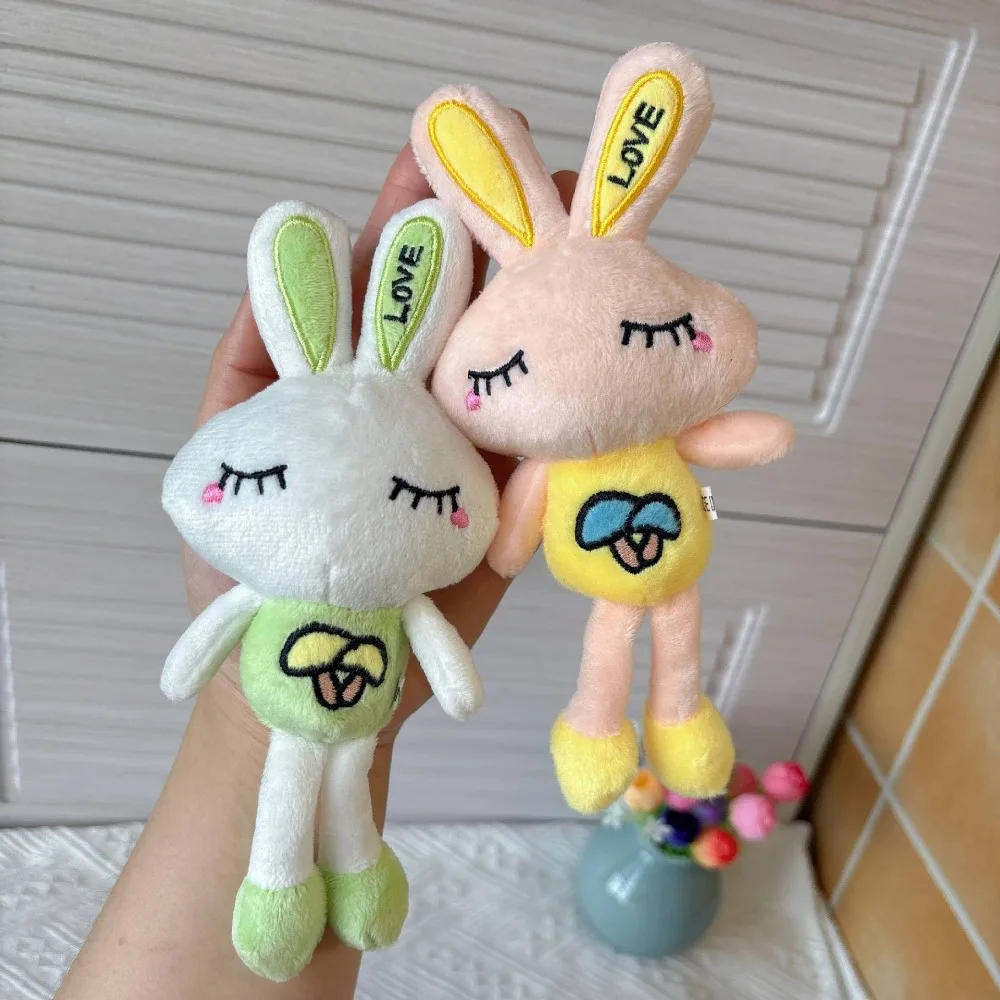 ぬいぐるみバニーキーホルダー カラフルなぬいぐるみウサギペンダント 動物人形キーリングチャーム 財布ハンドバッグバックパックウォレット用デコレーション