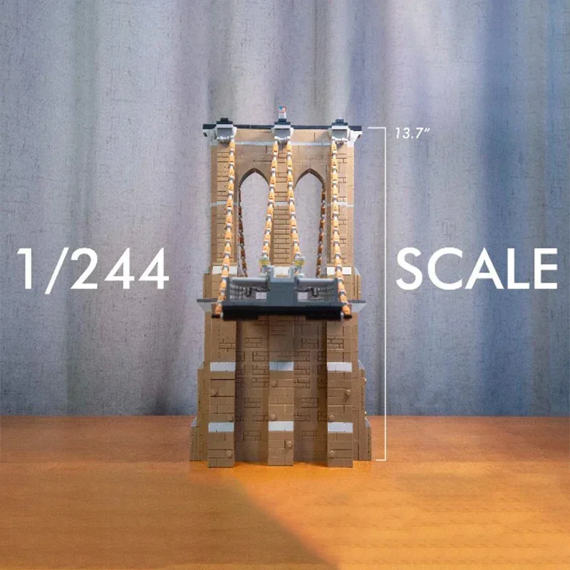 Cidade rua vista modelo moc tijolos de construção a ponte de brooklyn tecnologia blocos modulares presentes brinquedos natal diy conjuntos montagem