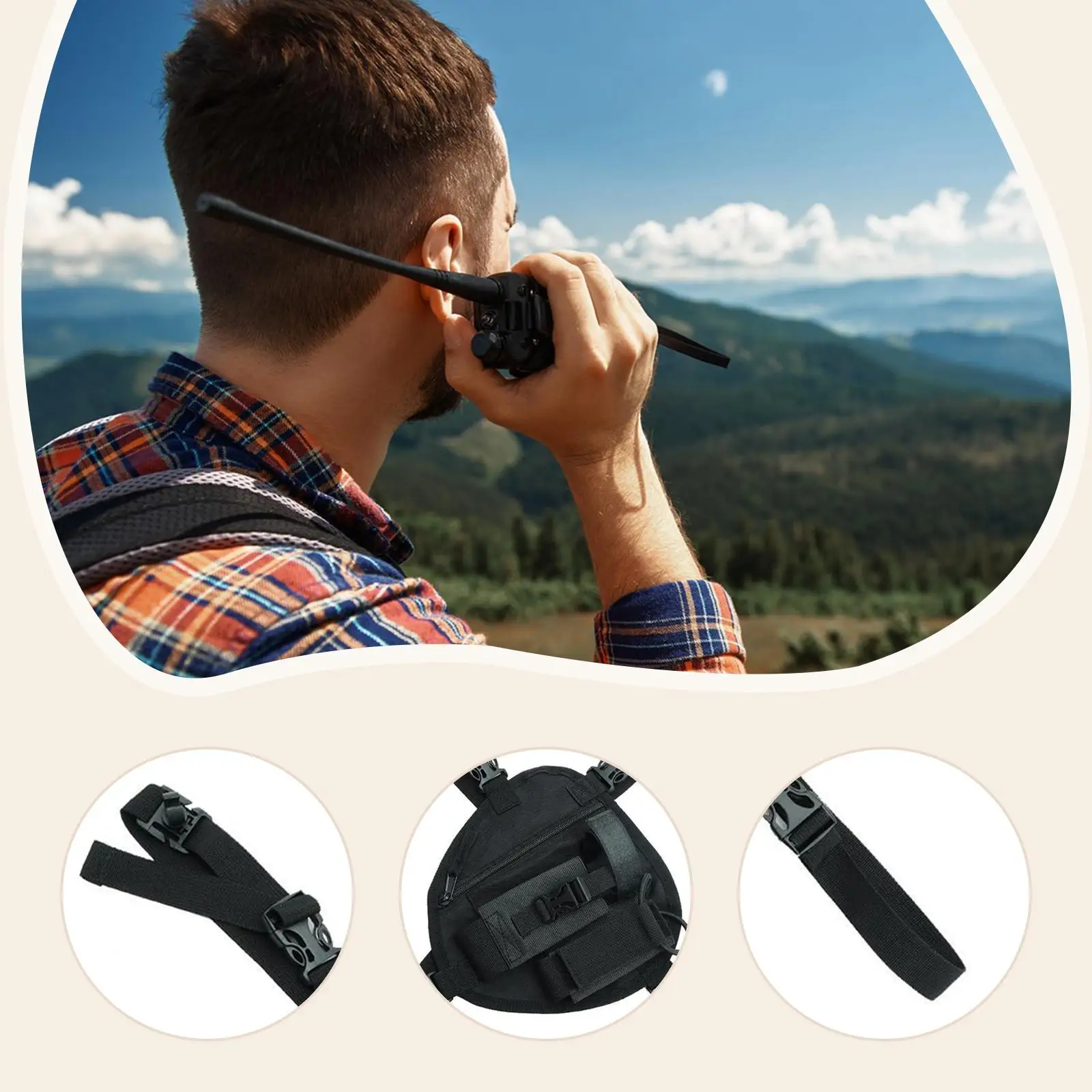 حقيبة حزام الصدر الراديوية، حقيبة راديو عملية للسفر والمشي لمسافات طويلة وركوب الدراجات