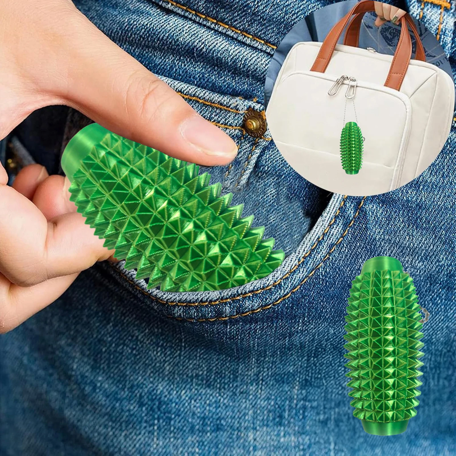 Portachiavi con punta Grippie Stim Portachiavi con rullo appuntito rigido tenuto in mano per la riduzione e la concentrazione dello stress