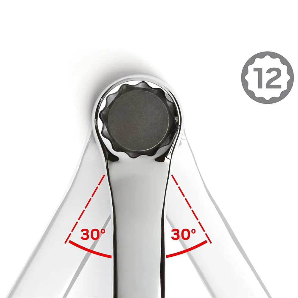 Offset Box End Wrench Set com Rolling Pouch, Anel Duplo Longo, Aço Carbono, Métrica 45 Graus, 45 #, HRC38-45