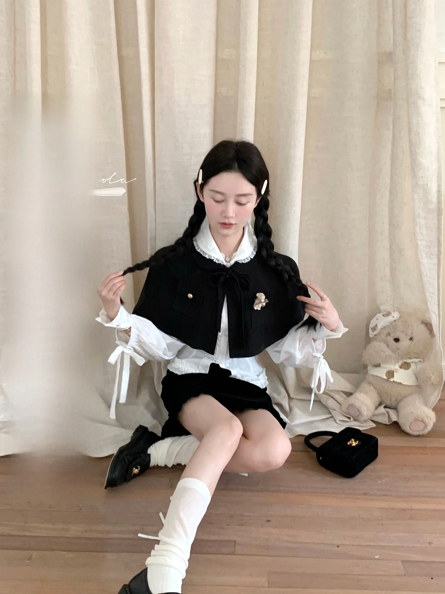 

Peacola: Ограниченное предложение! Модный комплект из двух предметов (юбка и накидка) для женщин 25-35 лет, Весна 2025