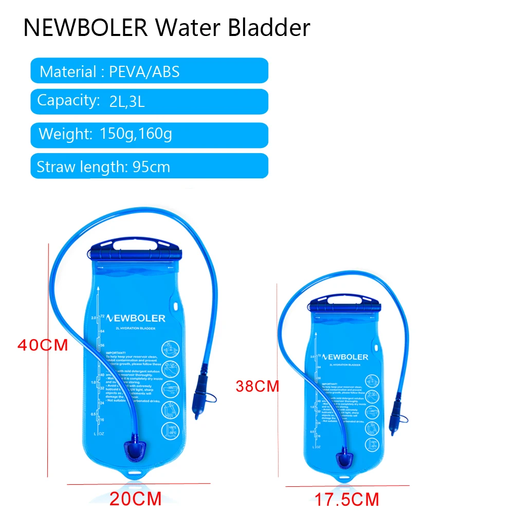 NEWBOLER voda bublina voda přehrada hydratace pack úložný brašna BPA svobodné - 2L 3L běžecký hydratace tílko batoh