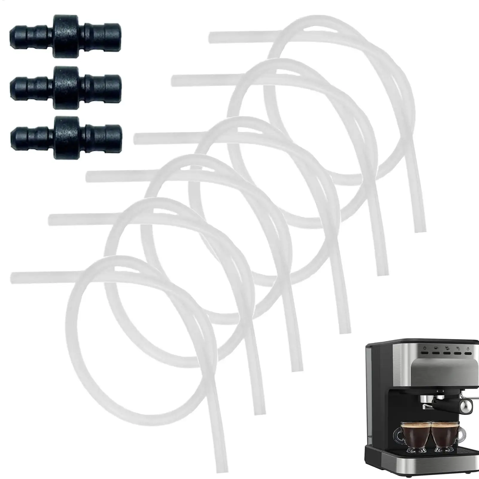 

Milk Hose Set 6-pieces Coffee Maker Replacement Milk Hoses And 3 Connectors Set Kitchen Appliance Replacing Attachments For