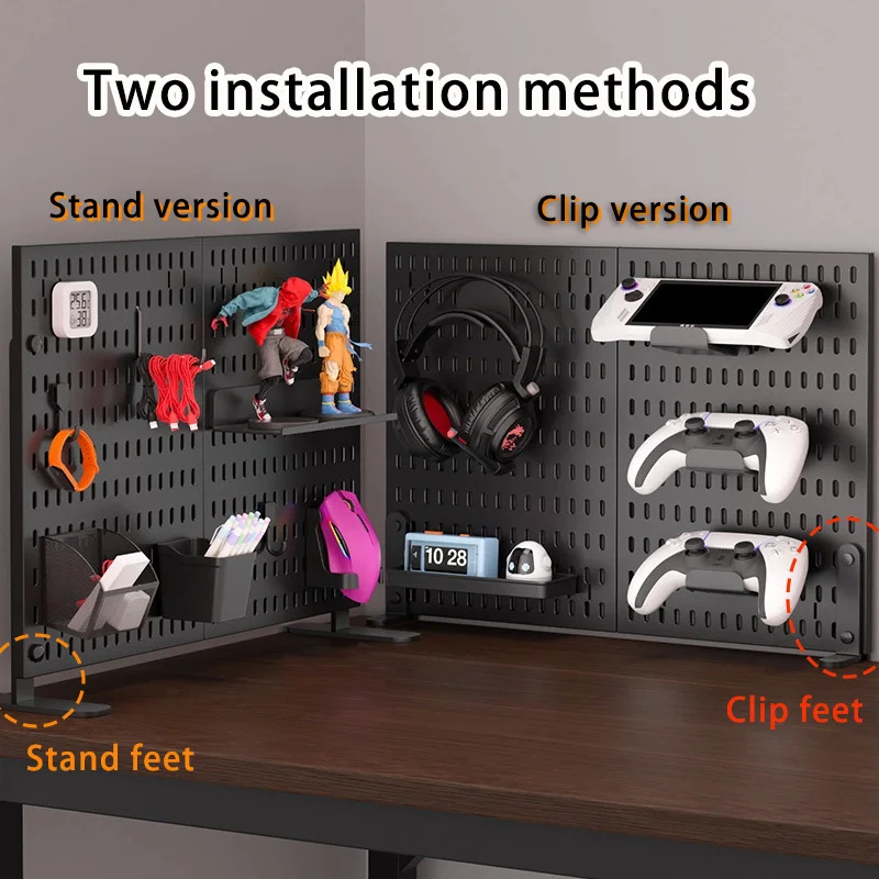 

【SET B】Complete Hole Board Accessory Large/Mini/Multi-Function Hooks, Iron Shelves/Clips & Connectors Pegboard Accessory