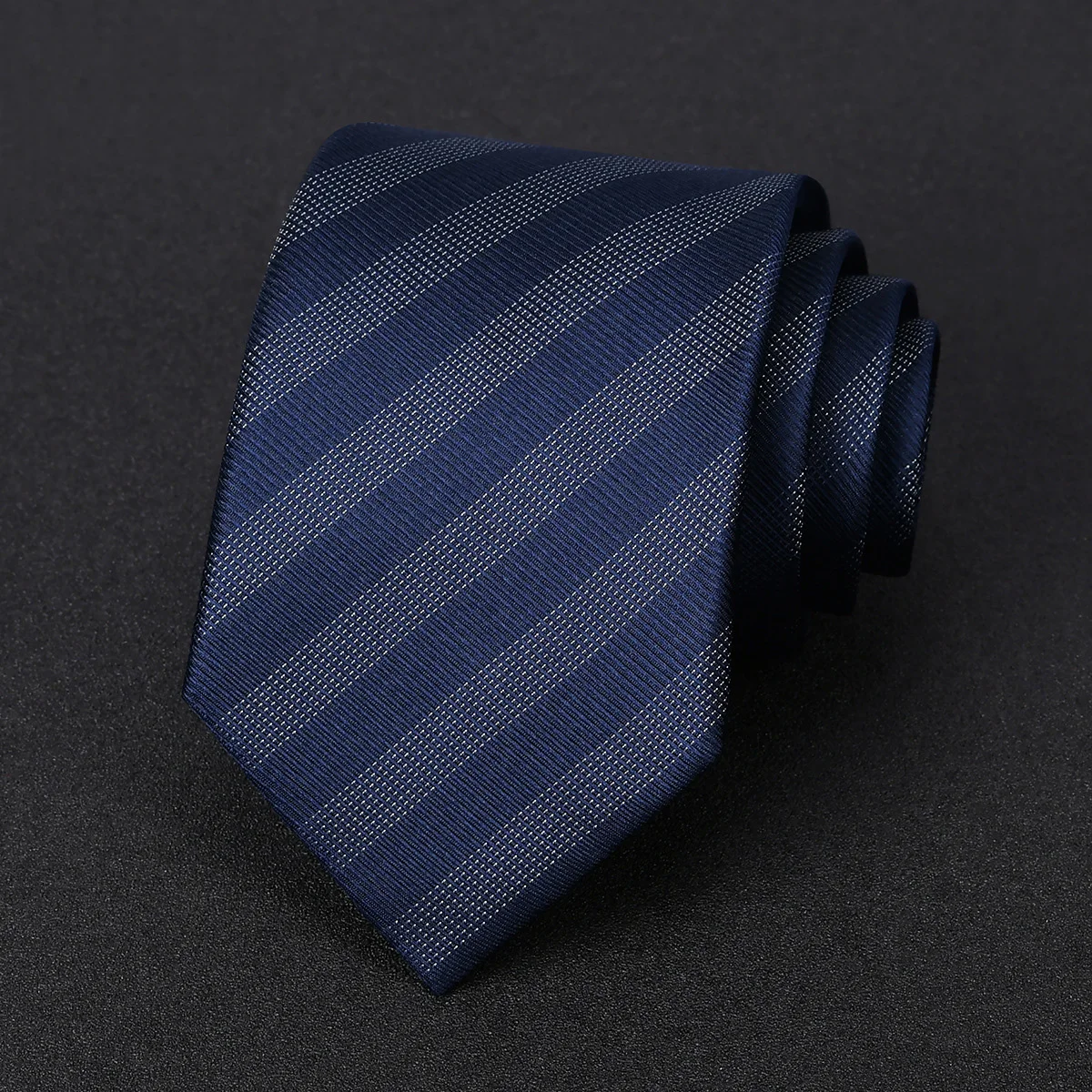 

Guaranteed 100% Silk Ties 2024 New High quality 8CM Blue Striped Ties for Men Business Suit Dresses Necktie Male Wedding Part