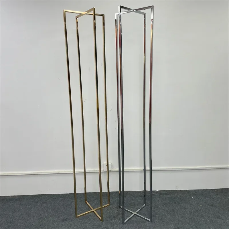 2 Stück Glänzende Vergoldete Rechteckige Hochzeitsbogen-Ständer für Zeremonien-Hintergrund-Dekoration – Detail 3