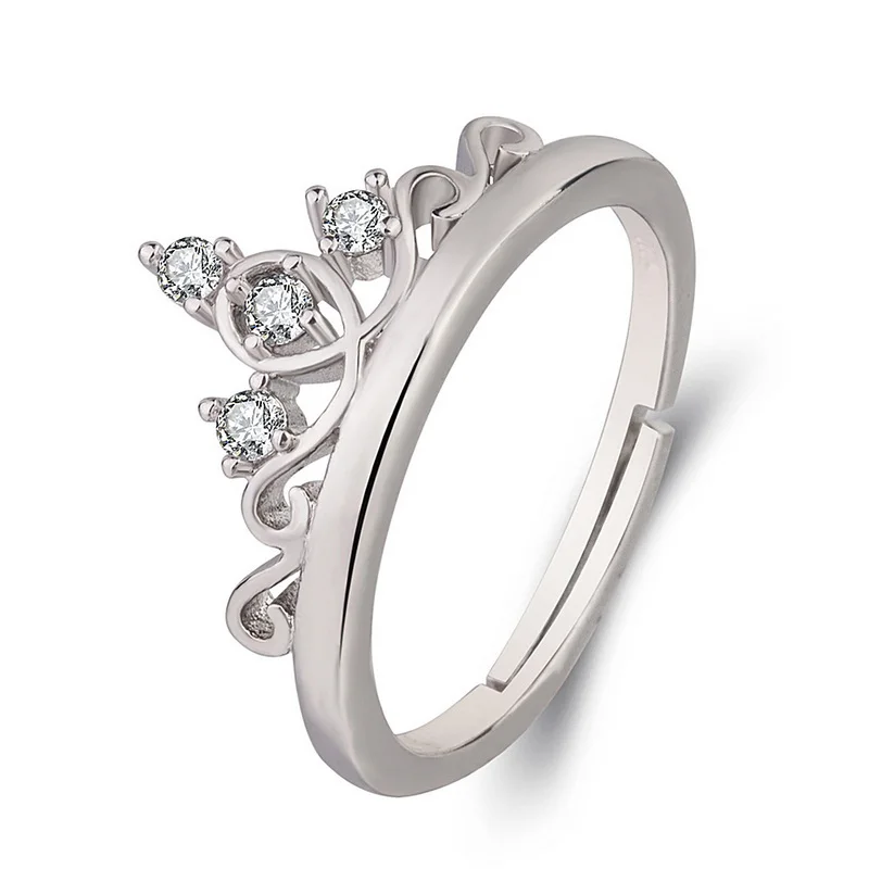 2Pcs Silber Farbe Luxus Zirkon Paar Ringe Für Frauen Für Immer Endlose Liebe, Verlobung, Hochzeit Bands Ring Valentinstag Geschenke – Detail 12