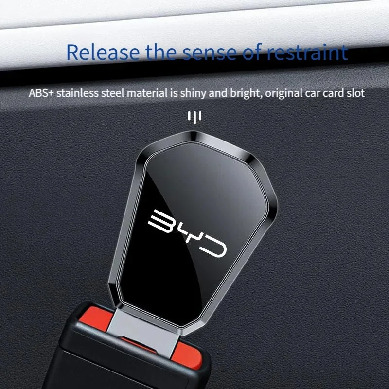 Safety Belt Alloy Extender Buckle Plug For BYD Atto3 Seal Han Tang Dolphin Song Yuan BYD Logo Stable Seat Belt Connector Auto In