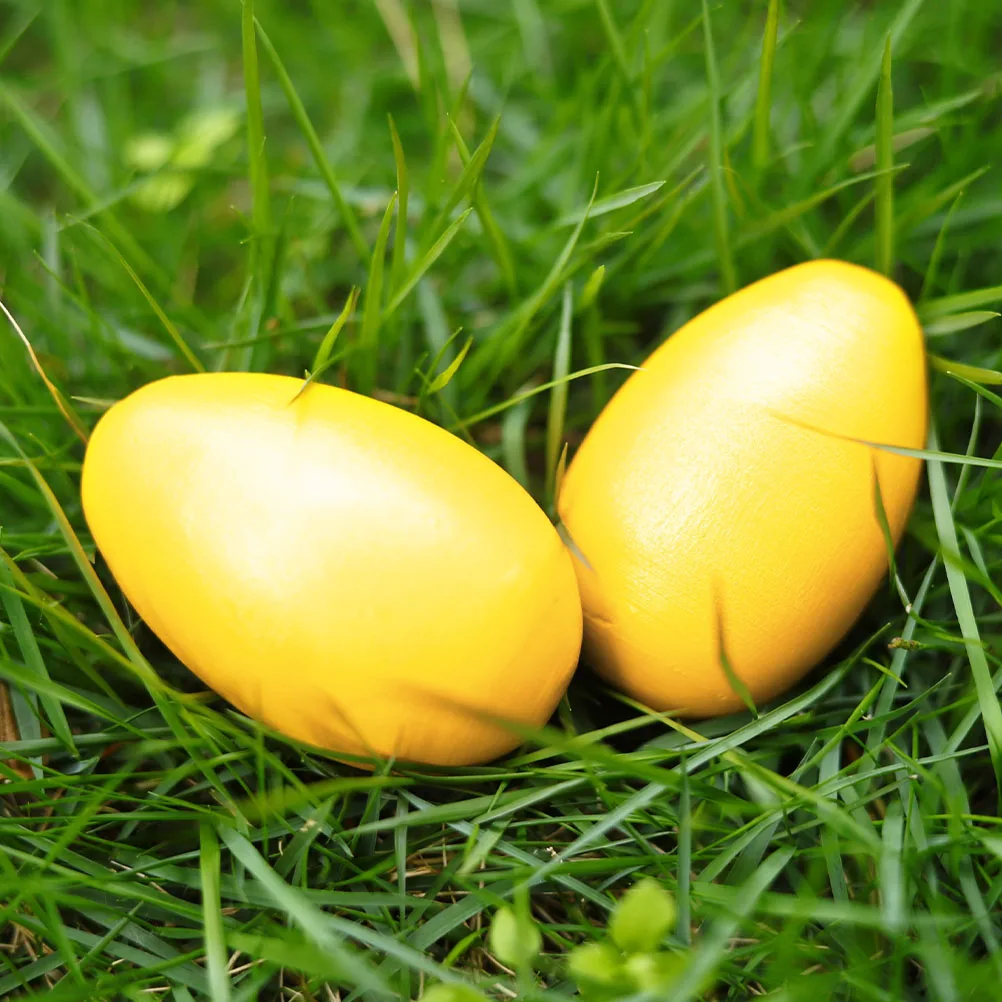 4 Uds. De huevos de arena de madera, huevos coloridos para bebés y niños, instrumento Musical de hierro de percusión