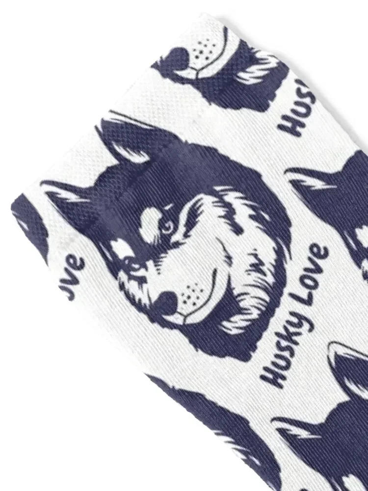 Husky Love Socks crazy gift Non-slip Christmas Socks Female Men's