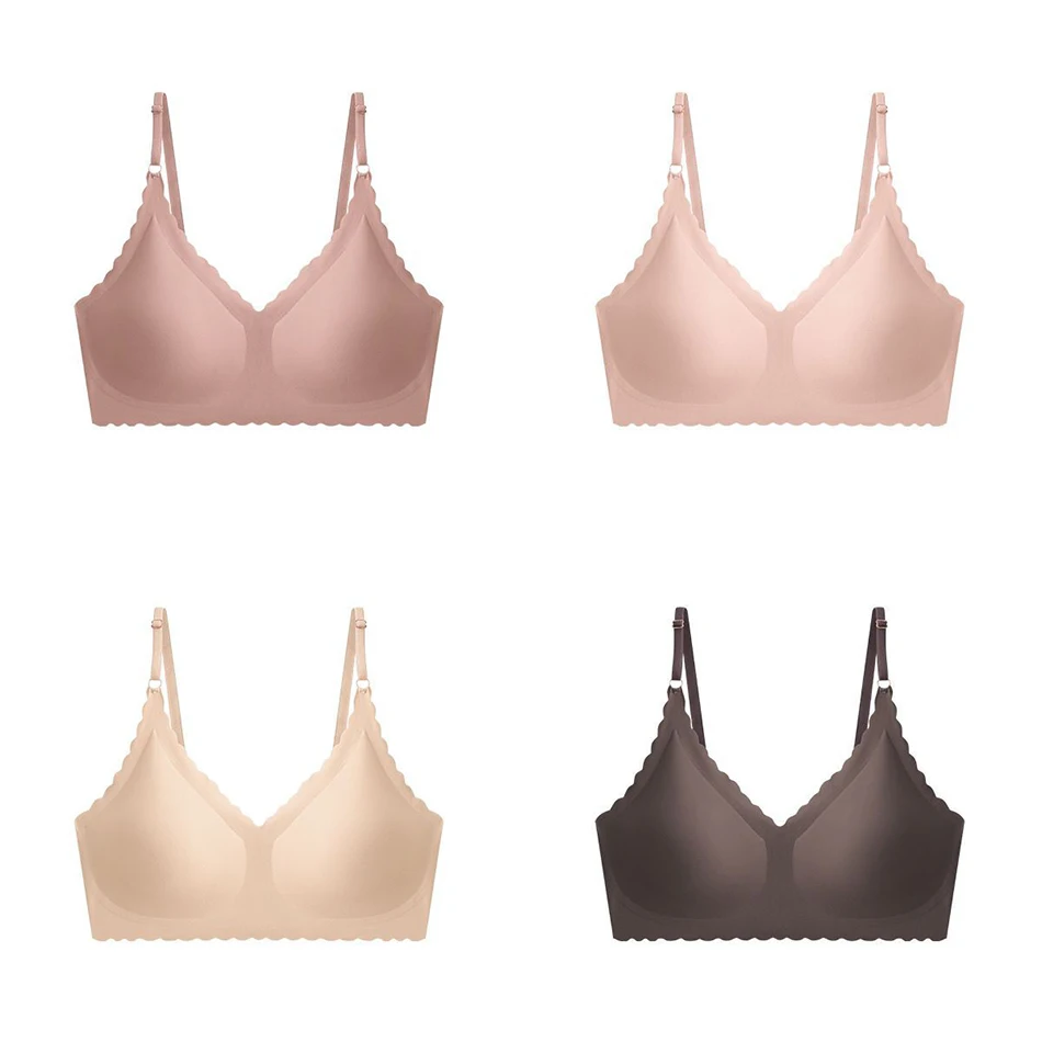 Modern Seamless Ice Silk Wireless Sports Bras Ultra Thin and Soft Material for Comfortable and Sensual Everyday Wear Experience