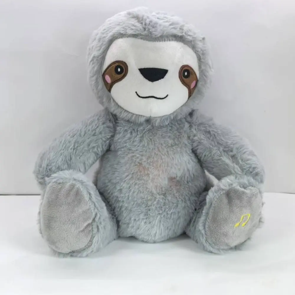 New Cute Baby Breathing Sloth Sleep Companion Music and Light Plush Dolls Wypchana zabawka Miękka kojąca owca dla dzieci Prezent