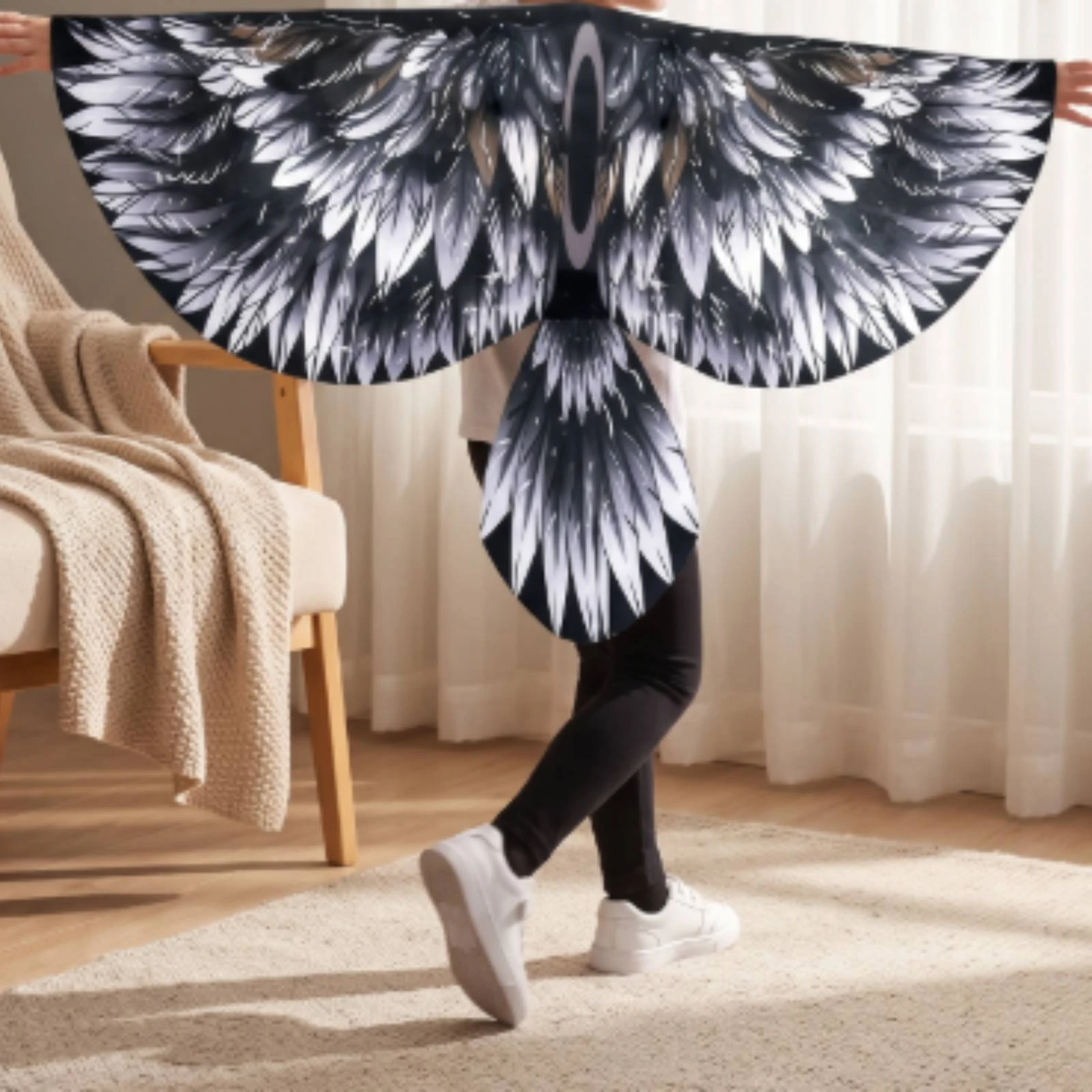 Eagle Wings with Mask Comfortable Bird Wings Cape Cape with Mask Eye-Catching Bird Costume Easy-to-Wear and off for Children