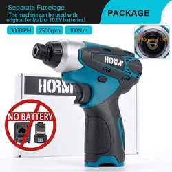 12V Cordless Electric Screwdriver 100N.m Torque Mini Hit Power Driver Rechargable Electric Drill Household DIY Car Repair Tool