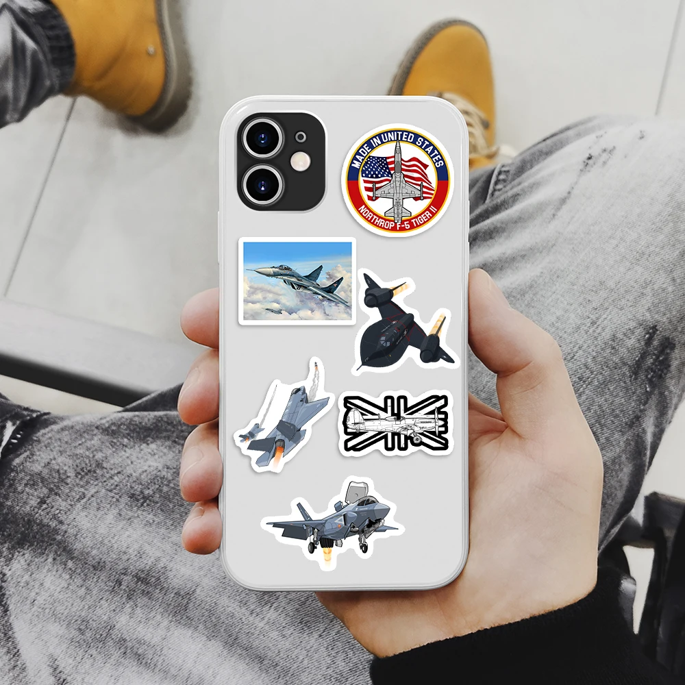 Cool Fighter Stickers Airplane Warplane Plane Graffiti PVC for Laptop Phone Suitcase Guitar Skateboard Refrigerator Waterproof