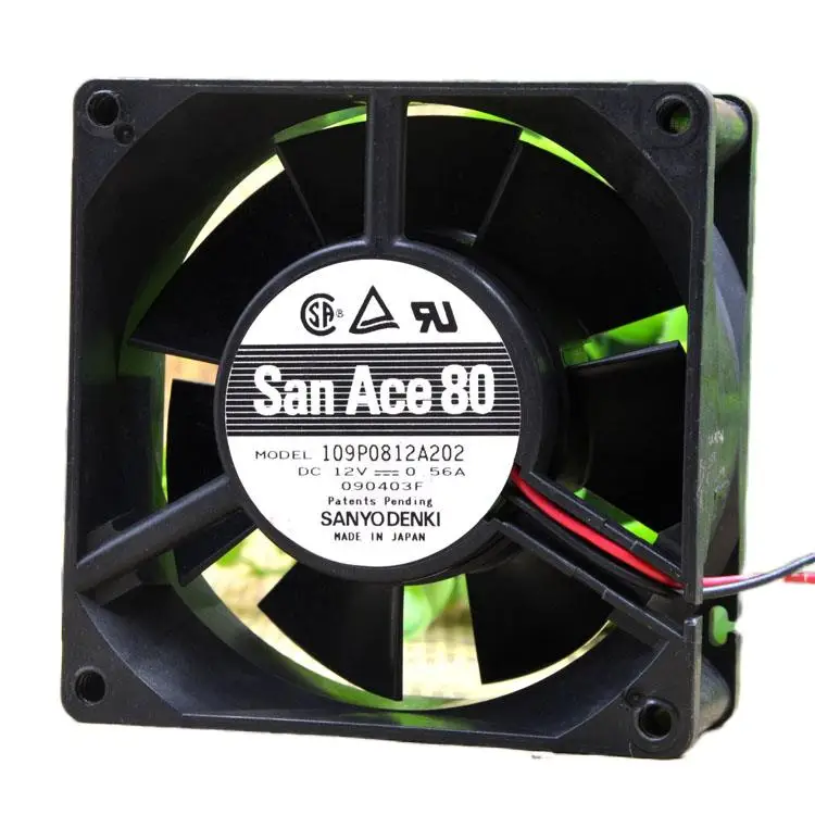 SanyoSanyo 109 P0812A202 8032 12V 0.56A 8CM Max Airflow Rate Cooling Fan