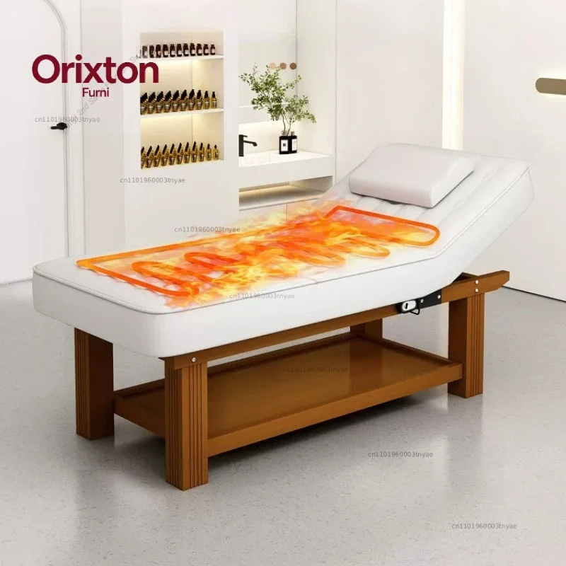 Modern Electric Lifting Massage Bed Nordic Solid Wood Constant Temperature Heating Physiotherapy Salon Furniture Cama