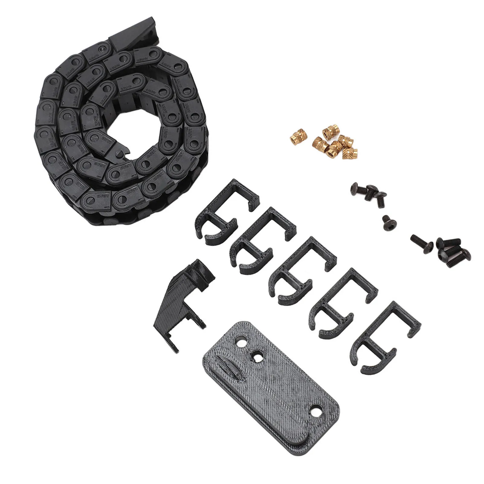 سلسلة سحب طابعة ثلاثية الأبعاد محمولة 16.9 بوصة أسود ABS مرن منخفض الضوضاء سهلة التركيب كابل حامل الأسلاك لاستبدال الخيزران P1P #4