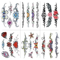Colorful Flower Tattoos Stickers Waterproof Flower Arm Scar Cover Personalized Temporary Tattoo Fake Tattoo Women Men Body Art