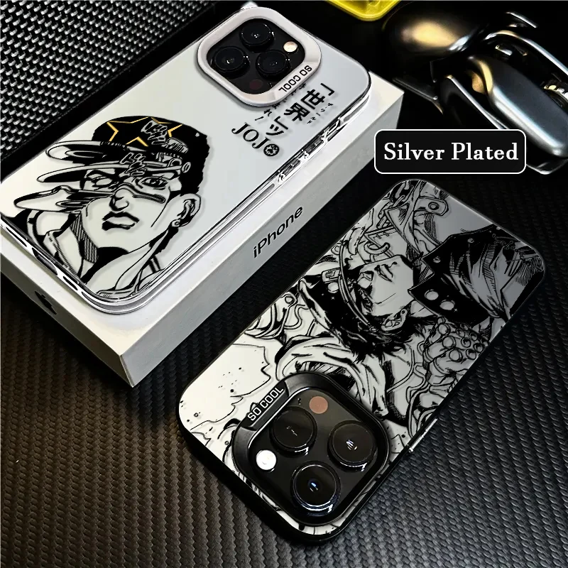 JOJO Anime Kujo Jotaro Phone Case For iPhone 16 15 14 13 12 11 Pro Max X XR XSMAX 8 7 Plus Candy Matte Shockproof Back Cover