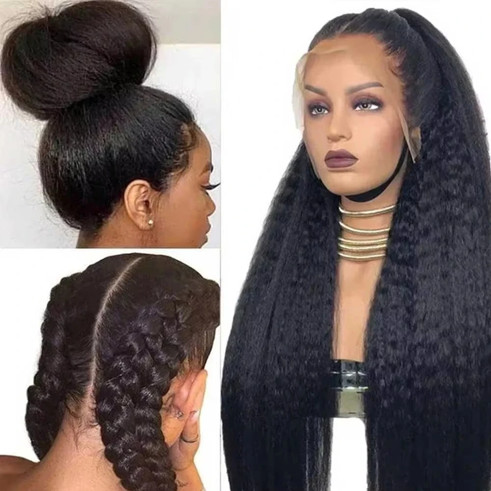 Invisi Strap 360 Full Lace Glueless Wig 250 Density Invisible Drawstring Frontal Wig Kinky Straight Lace Front Human Hair