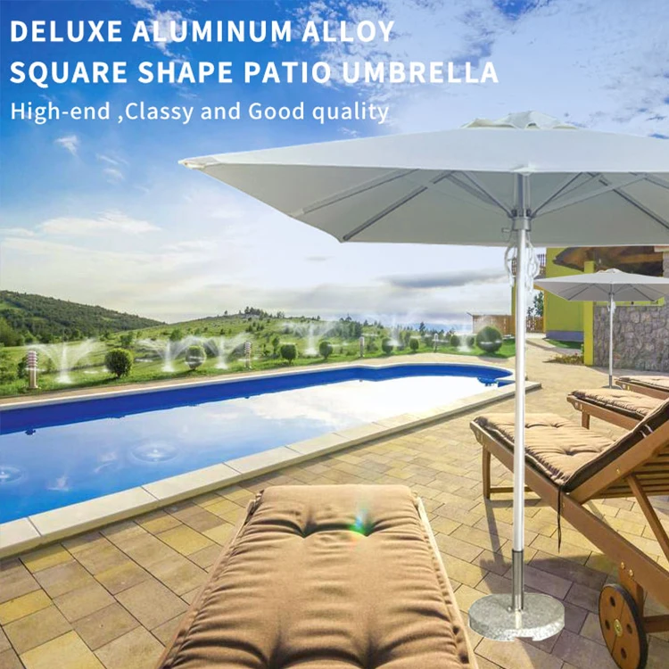 Luxury Straight Parasol 2.5m High Quality PVC & Aluminum Garden Furniture Waterproof and UV Printed for Adults