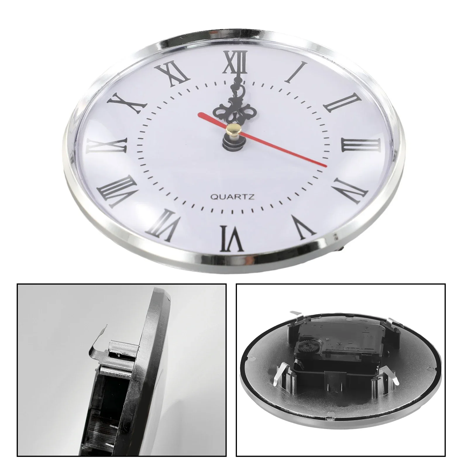 130MM Quartz Clock Movement for DIY Roman Numerals Insert with Gold/Silver Finish for Easy Replacement and Repair