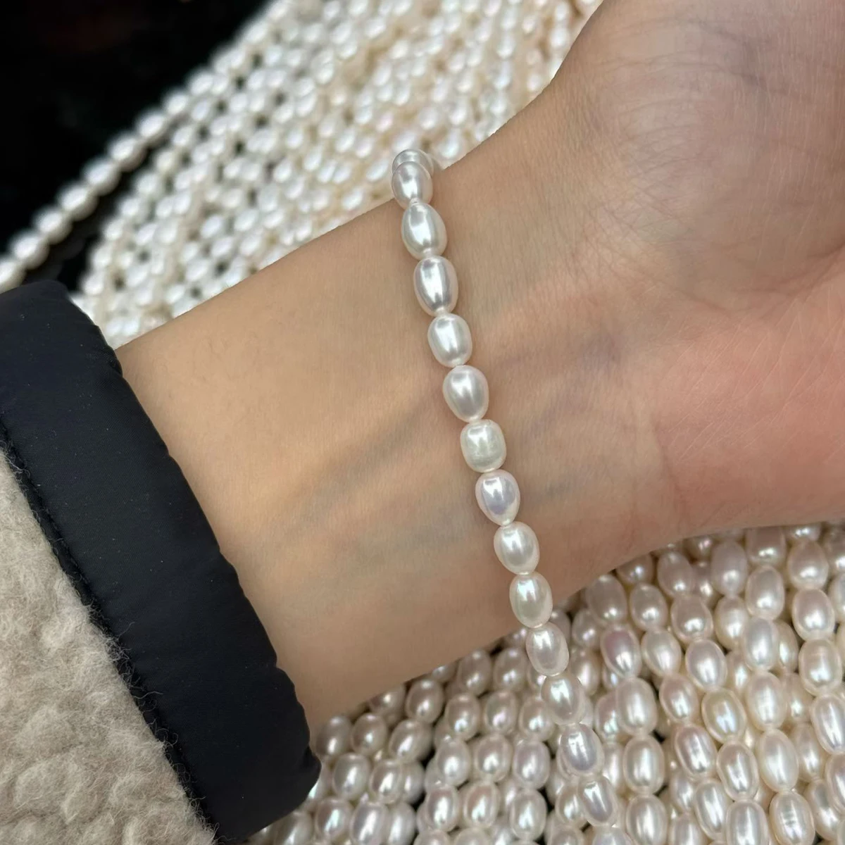 AAA 5–6mm High-Quality Rice-Shaped Semi-Precious Pearls Natural Pearl Strand Beads for Jewelry Making DIY Necklaces Bracelets